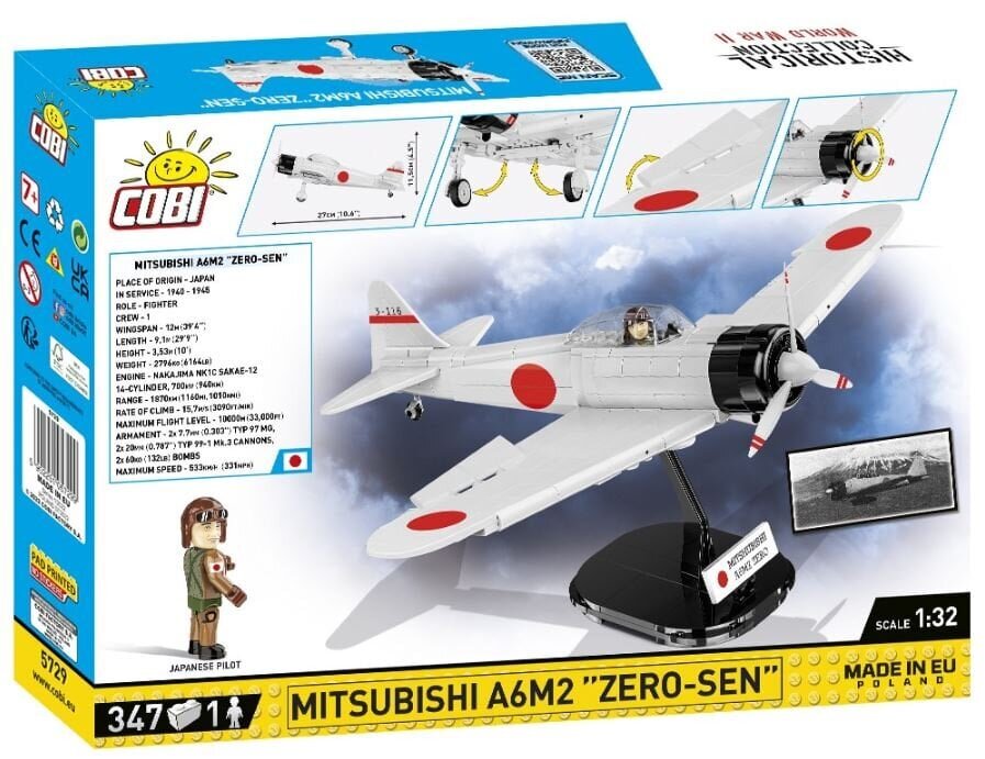 Cobi HC Mitsubishi A6M2 -hävittäjä hinta ja tiedot | LEGOT ja rakennuslelut | hobbyhall.fi