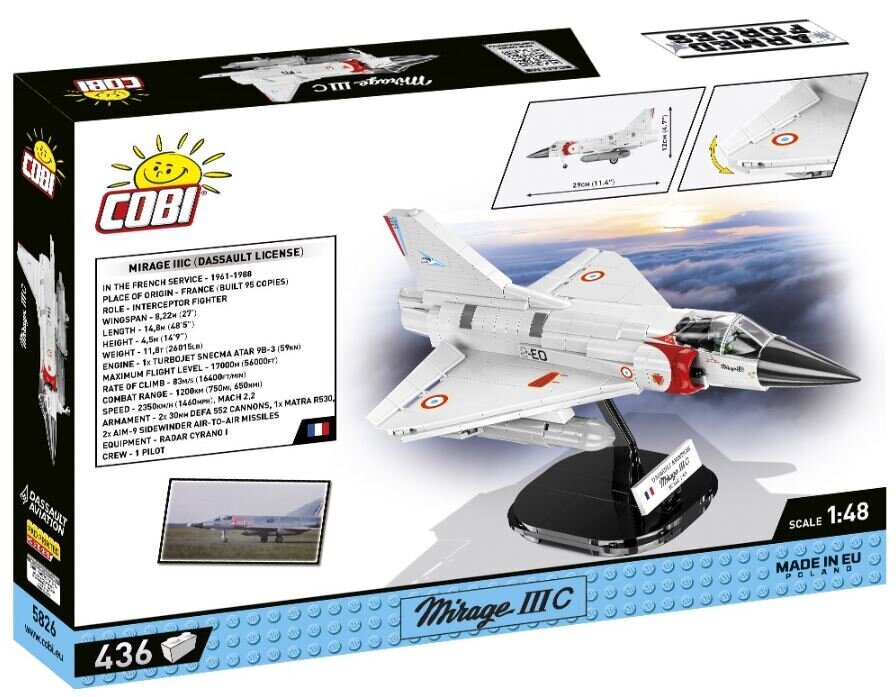 Cobi Armed Forces Mirage IIIC -lentokone hinta ja tiedot | LEGOT ja rakennuslelut | hobbyhall.fi