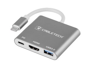 Liitäntäsovitin cabletech plug type c - usb 3.0 hdmi 2.0 type c hinta ja tiedot | Adapterit | hobbyhall.fi