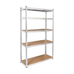 Metallinen säilytysteline 205x120x45 hopea hinta ja tiedot | Varastohyllyt | hobbyhall.fi