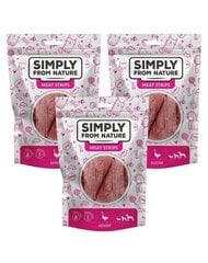 Simply From Nature Meat Strips koiranherkku hanhenlihalla, 3 x 80 g hinta ja tiedot | Koiran herkut | hobbyhall.fi