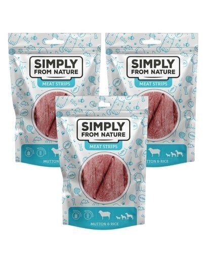 Simply From Nature -lihaherkut lammas ja riisi, 3 x 80 g hinta ja tiedot | Koiran herkut | hobbyhall.fi