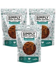 Simply From Nature Meat Nuudelit kalkkuna, 3 x 80 g hinta ja tiedot | Koiran herkut | hobbyhall.fi