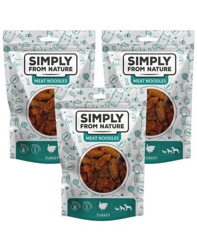 Simply From Nature Meat Nuudelit kalkkuna, 3 x 80 g hinta ja tiedot | Koiran herkut | hobbyhall.fi