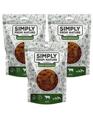 Simply From Nature Meat Nuudelit naudanlihalla, 3 x 80 g hinta ja tiedot | Koiran herkut | hobbyhall.fi