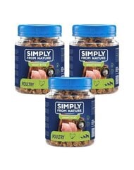 Simply From Nature Smart Bites kana, 3 x 130 g hinta ja tiedot | Koiran herkut | hobbyhall.fi