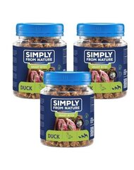 Simply From Nature Smart Bites ankka, 3 x 130 g hinta ja tiedot | Koiran herkut | hobbyhall.fi