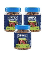 Simply From Nature Smart Bites hirvenlihalla, 3 x 130 g hinta ja tiedot | Koiran herkut | hobbyhall.fi