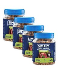 Simply From Nature Smart Bites hirvenlihalla, 4 x 130 g hinta ja tiedot | Koiran herkut | hobbyhall.fi