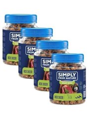 Simply From Nature Smart Bites hirvenlihalla, 4 x 130 g hinta ja tiedot | Koiran herkut | hobbyhall.fi