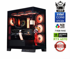 Mdata Gaming Core i9-14900F 32GB 512GB SSD 1TB HDD RTX 4070 12GB NoOS hinta ja tiedot | Pöytätietokoneet | hobbyhall.fi