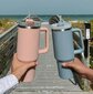 Freshy Cup Traveler juomalasi oljilla Pastelli pinkki 1,2 l vesikuppi, vesikannu, termospullo hinta ja tiedot | Termoskannut ja termosmukit | hobbyhall.fi