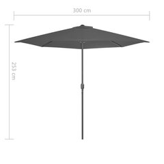vidaXL Aurinkovarjo ulkotiloihin alumiinitanko 300x155 cm antrasiitti hinta ja tiedot | Aurinkovarjot ja markiisit | hobbyhall.fi