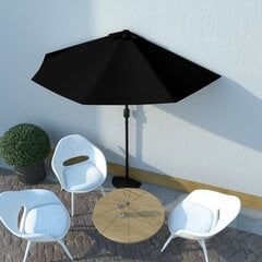 vidaXL Aurinkovarjo ulkotiloihin alumiinitanko musta 270x144x222 cm hinta ja tiedot | Aurinkovarjot ja markiisit | hobbyhall.fi