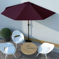 vidaXL Aurinkovarjo alumiinitanko viininpunainen 300x155x223 cm hinta ja tiedot | Aurinkovarjot ja markiisit | hobbyhall.fi