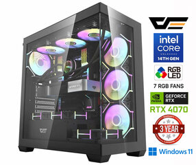 MDATA GAMING Core i9-14900F 16GB 512GB SSD RTX 4070 12GB Windows 11 hinta ja tiedot | Pöytätietokoneet | hobbyhall.fi