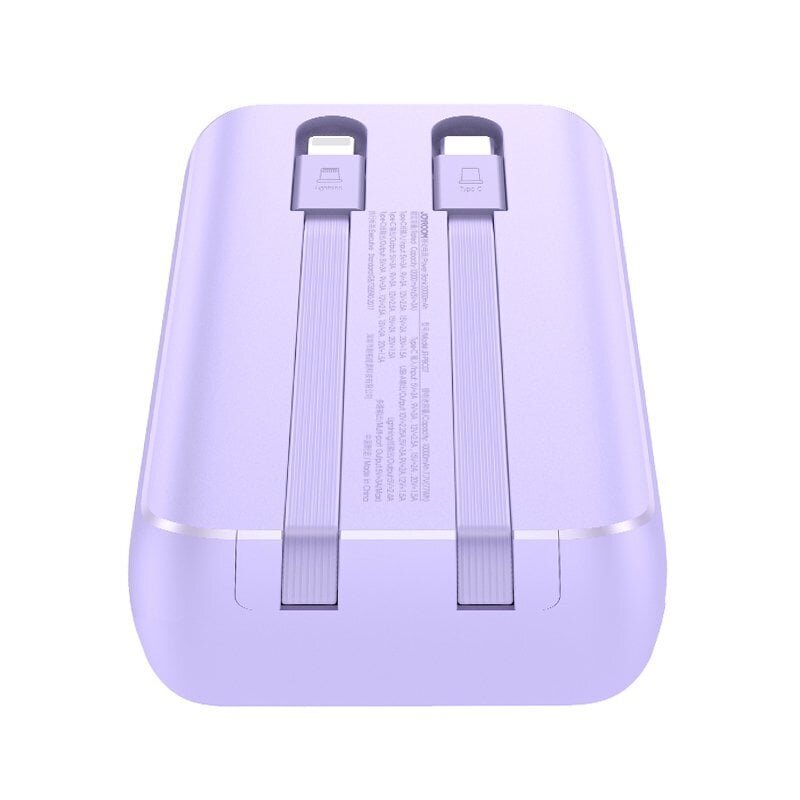 Minivirtapankki, Joyroom JR-PBC071, integroidut kaapelit, 10000 mAh., 30 W., vaalea violetti hinta ja tiedot | Varavirtalähteet | hobbyhall.fi