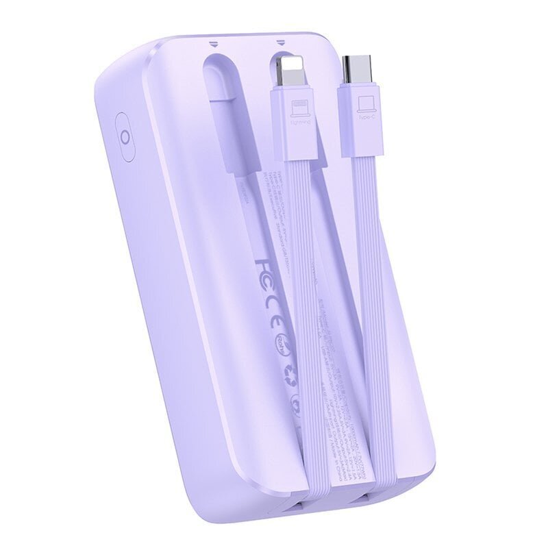 Minivirtapankki, Joyroom JR-PBC071, integroidut kaapelit, 10000 mAh., 30 W., vaalea violetti hinta ja tiedot | Varavirtalähteet | hobbyhall.fi