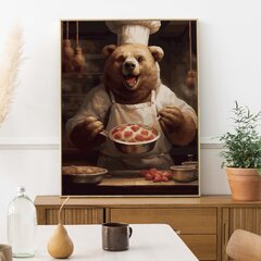 Maalaus numeroilla kehyksessä Chef karhu Oh Art!, 40x50 cm hinta ja tiedot | Maalaa numeroiden mukaan | hobbyhall.fi