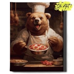 Maalaus numeroilla kehyksessä Chef karhu Oh Art!, 40x50 cm hinta ja tiedot | Maalaa numeroiden mukaan | hobbyhall.fi
