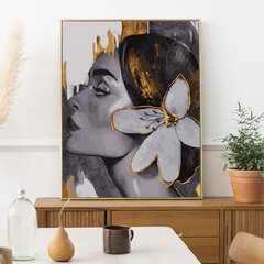 Numeromaalaus kultaisella glittermaalilla kehyksessä Tyttö liljalla Oh Art!, 40x50 cm hinta ja tiedot | Maalaa numeroiden mukaan | hobbyhall.fi