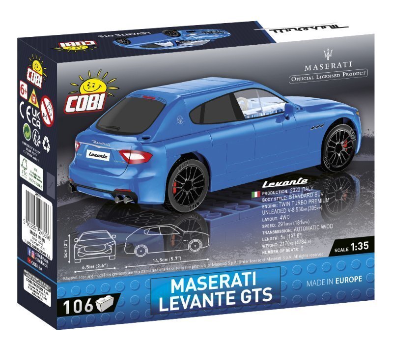 COBI AUTOT Maserati Levante GTS 106kl 24569 hinta ja tiedot | LEGOT ja rakennuslelut | hobbyhall.fi