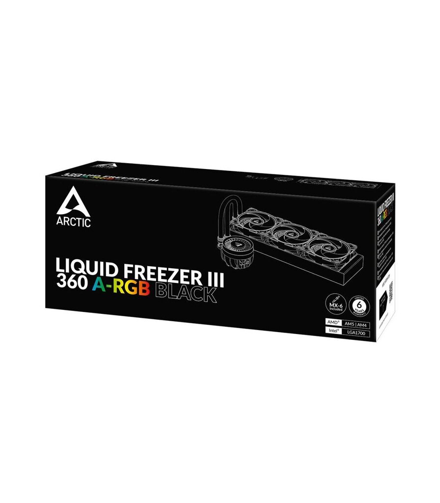 Arctic Liquid Freezer III 360 A-RGB Black (ACFRE00144A) hinta ja tiedot | Prosessorin jäähdyttimet | hobbyhall.fi