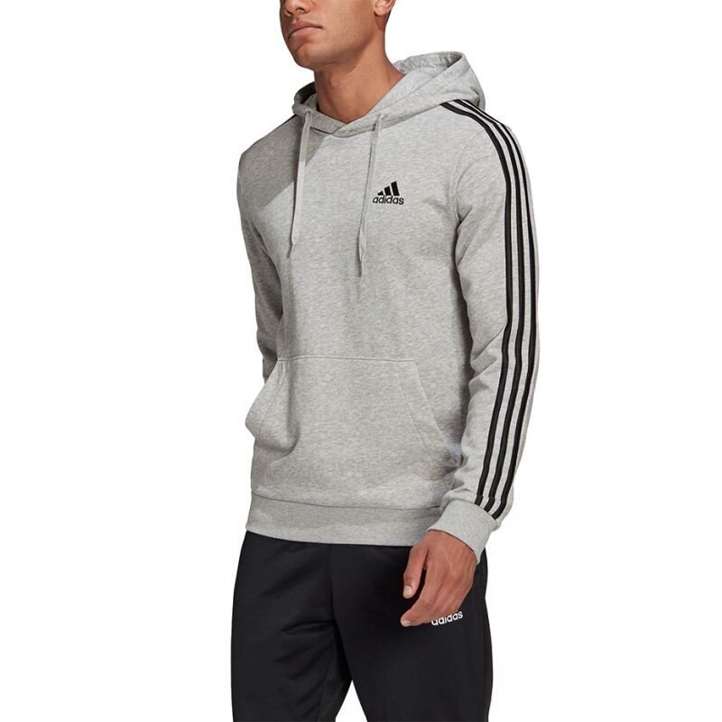 Miesten neule Adidas Essentials Hoodie M GK9080, harmaa hinta ja tiedot | Miesten puserot ja hupparit | hobbyhall.fi