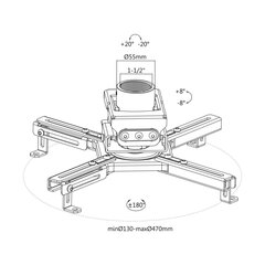 Maclean MC-91 kattoteline hinta ja tiedot | Projektorien kiinnikkeet ja tarvikkeet | hobbyhall.fi