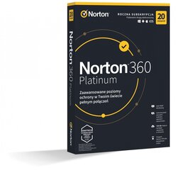 Norton 360 PLATINUM 100GB PL 1 käyttäjä 20 laitetta 1 vuosi 21427517 hinta ja tiedot | Virustorjunta | hobbyhall.fi