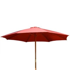 Aurinkovarjo Patio Poly, 3 m, punainen hinta ja tiedot | Aurinkovarjot ja markiisit | hobbyhall.fi