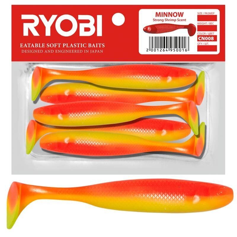 Pehmeä viehe Tuoksuva Ryobi Minnow 76mm CN008 5kpl hinta ja tiedot | Vieheet ja uistimet | hobbyhall.fi