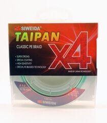 Punottu siima SWD Taipan Classic PE X4 0.16mm 135m 9.10kg vaaleanvihreä hinta ja tiedot | Siimat | hobbyhall.fi