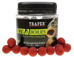 Groundbait TRAPER Ultra Boilies Strawberry 12mm 100g hinta ja tiedot | Kalanrehu | hobbyhall.fi
