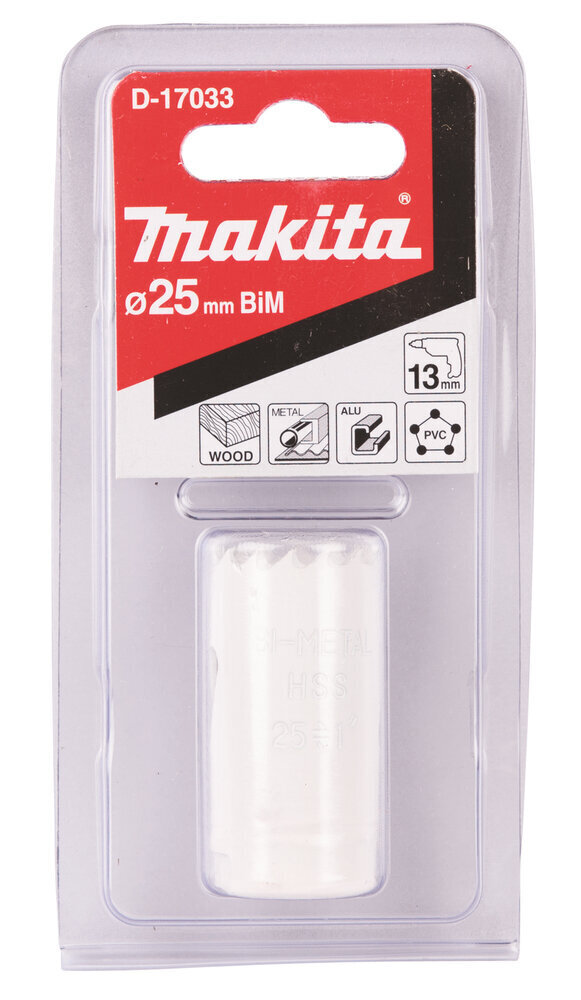 D-17033 Reikäsahanterä , BiM , 25 mm Makita hinta ja tiedot | Käsityökalut | hobbyhall.fi