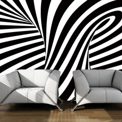 Valokuvatapetti - optical art: black and white 400x309 cm hinta ja tiedot | Valokuvatapetit | hobbyhall.fi