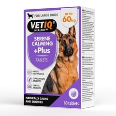 Vetiq-ravintolisä koirille tabletteina Serene Calm Plus, 60 kpl hinta ja tiedot | Koiran terveys ja hyvinvointi | hobbyhall.fi