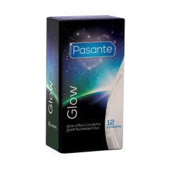 Kondomit Pasante Per Glow In The Dark, 12 kpl. hinta ja tiedot | Kondomit | hobbyhall.fi