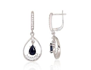Hopeakorvakorut Sapphire Drops, hopea 925° DS02A947 hinta ja tiedot | Korvakorut | hobbyhall.fi