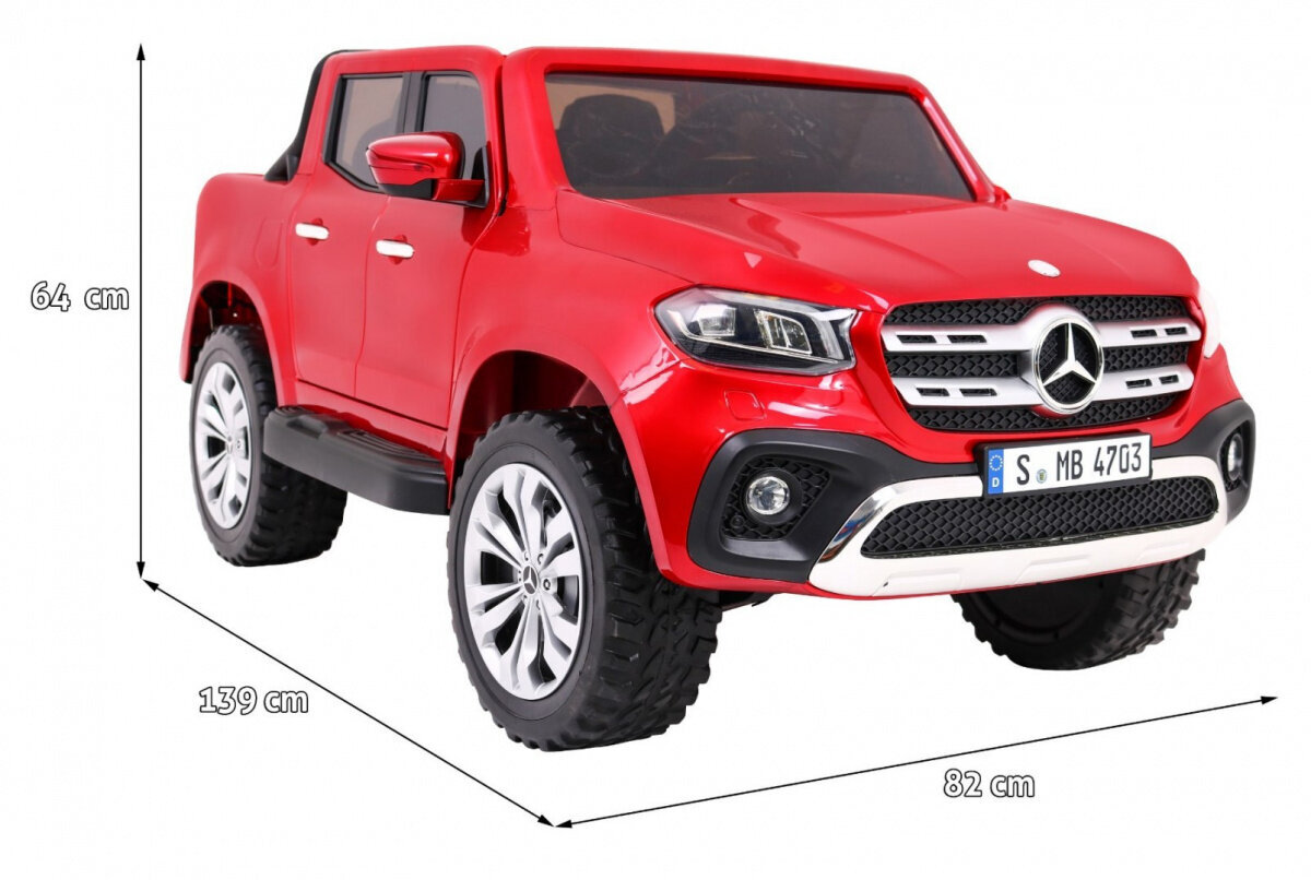 Sähköauto Mercedes Benz X-Class MP4, lakattu punainen hinta ja tiedot | Lasten sähköautot | hobbyhall.fi