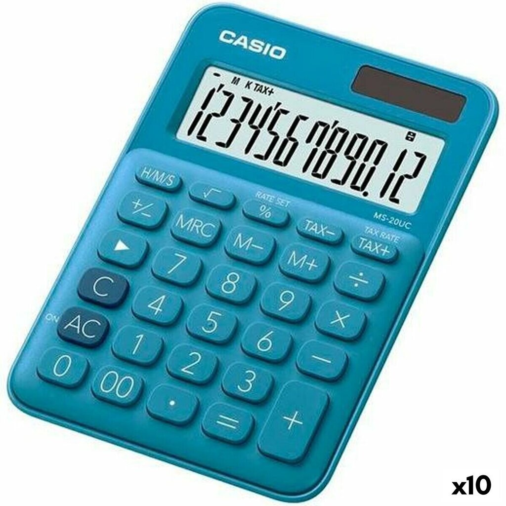 Laskin Casio MS-20UC, sininen, 10 kpl hinta ja tiedot | Toimistotarvikkeet | hobbyhall.fi