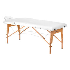 Wood komfort -2 segmentin kokoontaitettava hierontapöytä, 190x70 valkoinen hinta ja tiedot | Hierontatuotteet | hobbyhall.fi