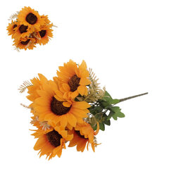 Keinotekoinen auringonkukka kimppu, 38cm hinta ja tiedot | Keinotekoiset kukat | hobbyhall.fi