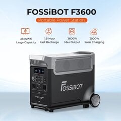 FOSSiBOT F3600 mobiilivoimala, 3840 Wh, 2000 W, 13 lähtöä, LCD hinta ja tiedot | Virtalähteet | hobbyhall.fi