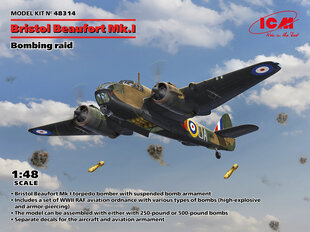 Liimattava malli ICM 48314 Bristol Beaufort Mk.I. Bombing raid 1/48 hinta ja tiedot | Koottavat pienoismallit | hobbyhall.fi