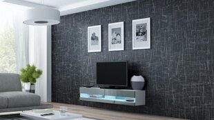 Cama TV-taso Vigo Uusi 30/140/40 valkoinen / harmaa kiiltävä hinta ja tiedot | TV-tasot | hobbyhall.fi