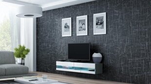 Cama TV-taso Vigo Uusi 30/140/40 harmaa / valkoinen kiiltävä hinta ja tiedot | TV-tasot | hobbyhall.fi