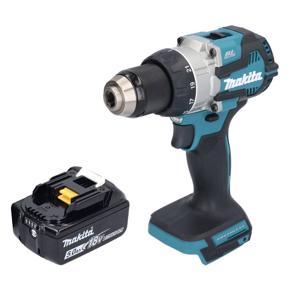 Akumuliatorinis porakone/ruuvinväännin Makita DDF 489 T1 18 V 73 Nm + 1x akku 5,0 Ah - ilman laturia hinta ja tiedot | Akkuporakoneet ja ruuvinvääntimet | hobbyhall.fi