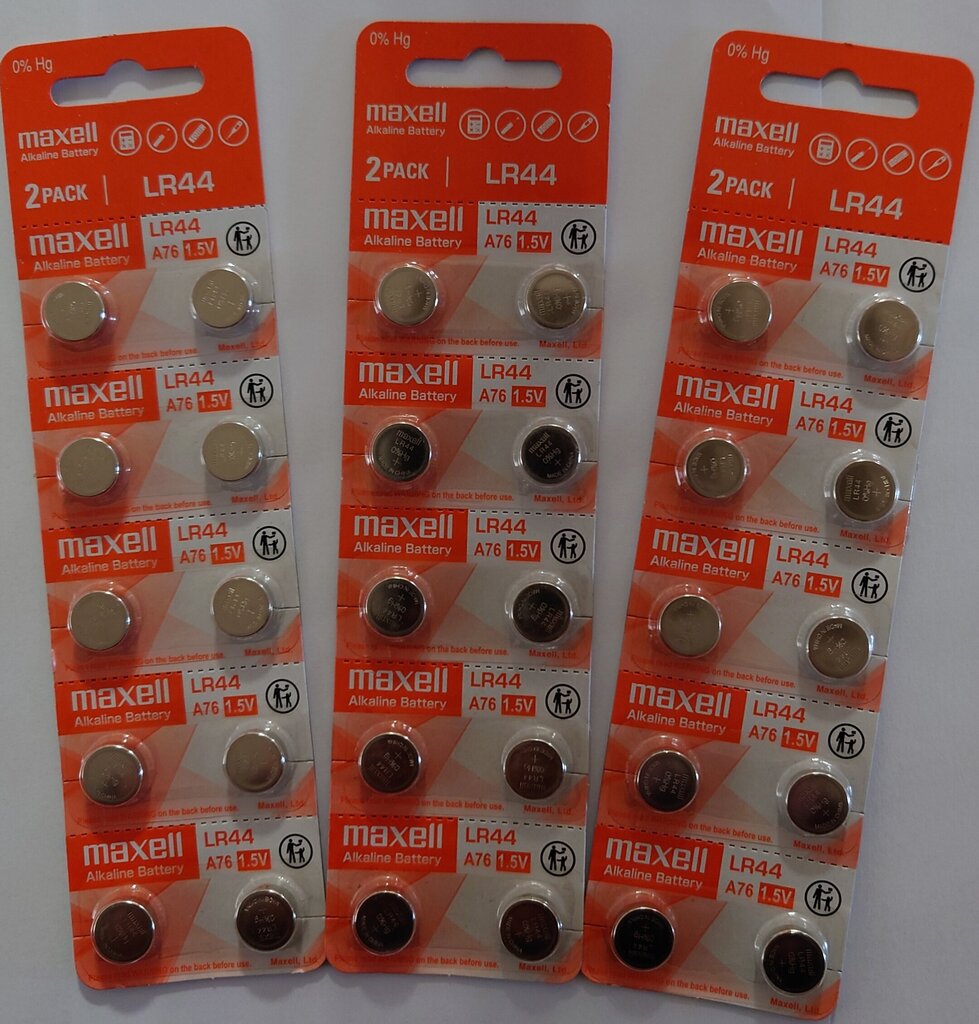 Alkaliparistot, painonappi, lr44, 1,5 v, maxell, läpipainopakkaus, 10 kpl. hinta ja tiedot | Paristot | hobbyhall.fi