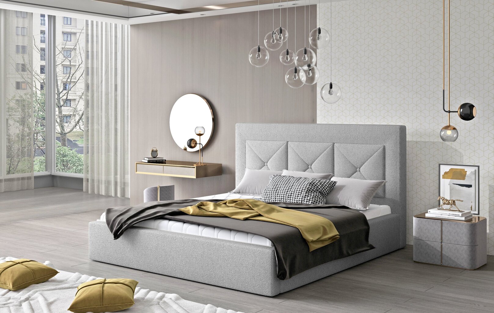 NORE Cloe 05 sänky, 140x200cm, vaaleanharmaa hinta ja tiedot | Sängyt | hobbyhall.fi